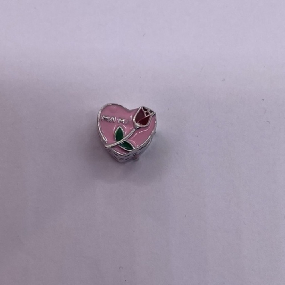 925 Silver Charm Spacer European Bead‎ DIY Ma Ma Heart Rose Design